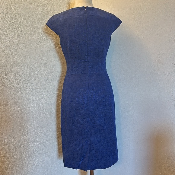 TAHARI Arthur S. Levine Blue Royal Midi Dress Size 2 - Picture 2 of 12